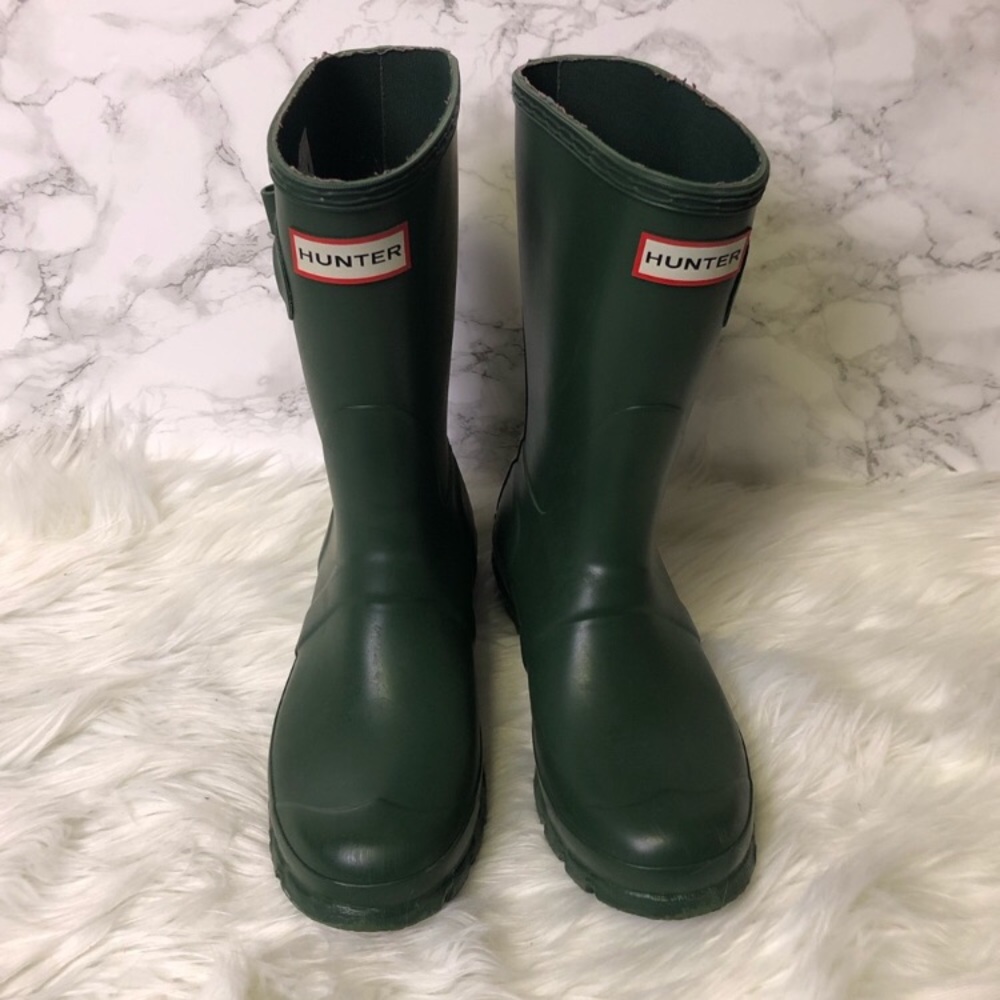 Hunter brand green rain boots wellies